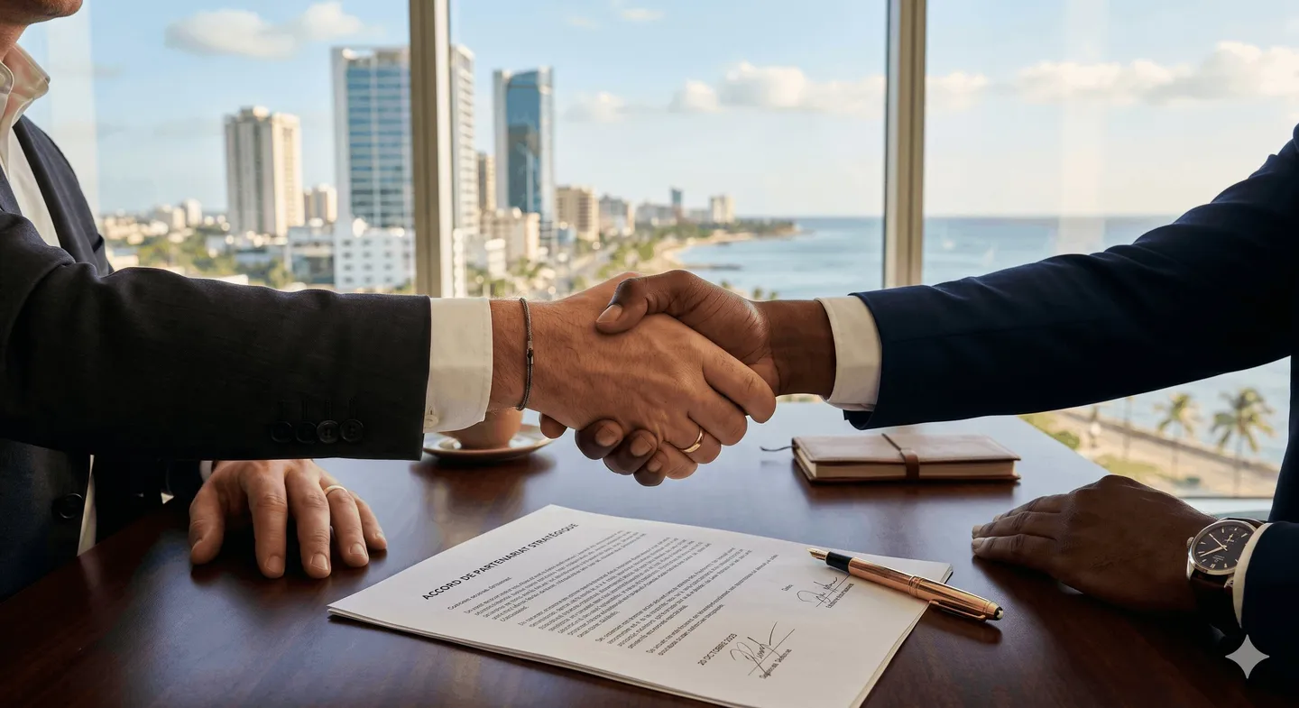 Poignée de main professionnelle, création d'entreprise en République Dominicaine
